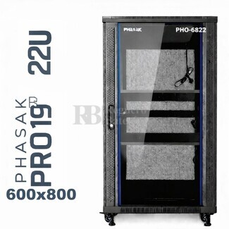 Armario Rack 22U 600x800 | Phasak Pro PHO-6822 19 In